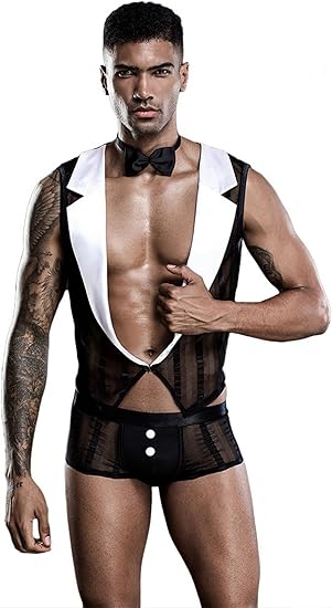 Image of Playing as a sexy uniform erotic lingerie 22 bar waiter nightclub SY male servant J gay 7 outfits gay European